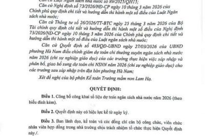 Công khai dự toán năm 2026 sau sáp nhập trường